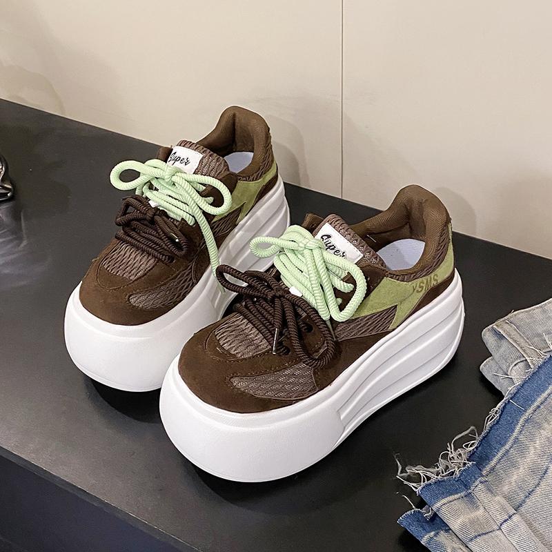 2025 Designer Women Platform Casual Buffalo Sneakers Low-top Light 6cm Sole Breathable Shoes Outdoor White Tennis Lace-up