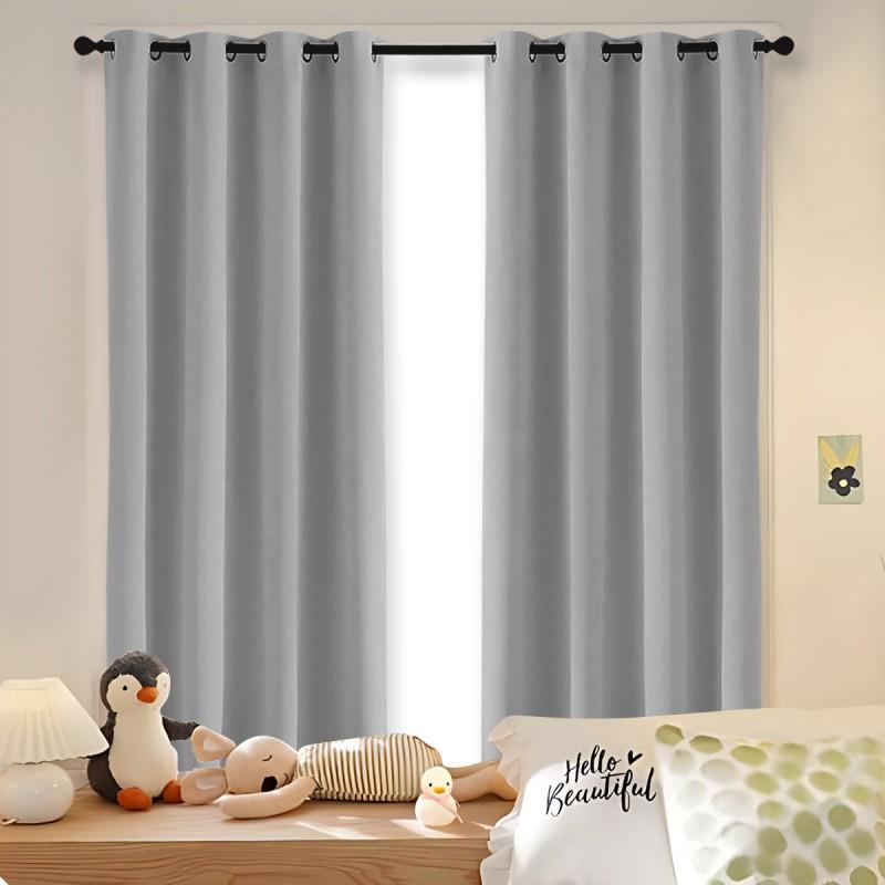 Perdele Blackout Dormitor Sufragerie - Material Culoare Solidă Semi-Blackout cu Căptușeală Dimensiuni Personalizate Disponibile