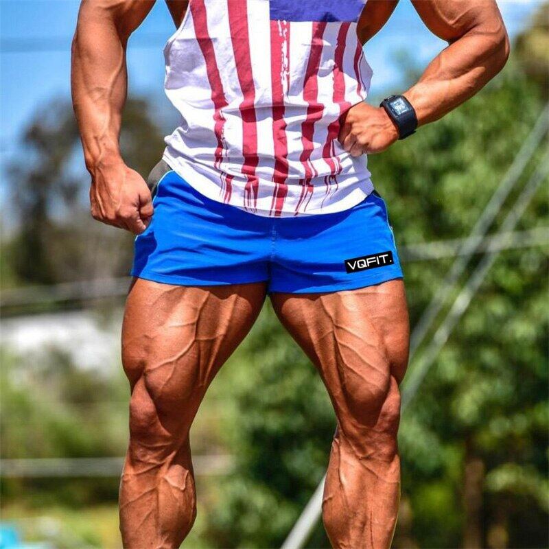 Muscleguys Merke Fitness Shorts Herre Ny Sommer Kroppsbygging Treningssentre Korte bukser Joggere Trening Sports Shorts Streetwear Joggebukser