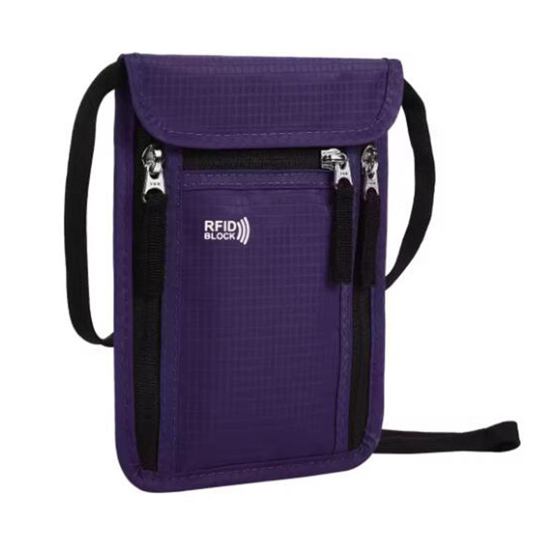 Multifunctional Passport Holder Neck Pouch for Women Men Lightweight Travel ID Card Holder Document Pouch Slim Crossbody Purse