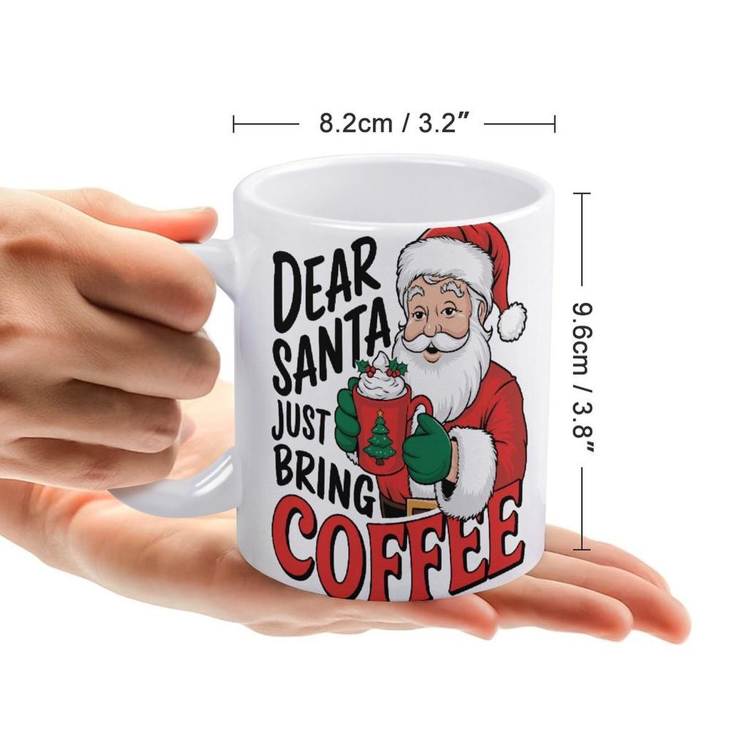 1pc 11oz Blank Ceramic Mug, Double-sided Printed Drink Cup, Smooth White Coat, Stable Base, Functional Ceramic Mug for Everyday Usage