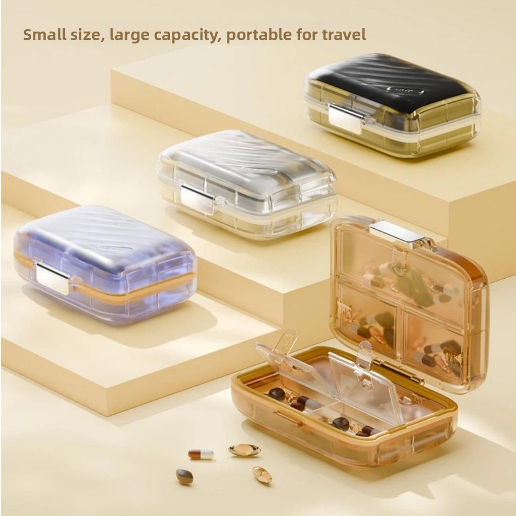 Seal Pill Box Food Grade with 7 Day Compartments Weekly Pill Organizer Large Capacity Airtight Lid Storage Box