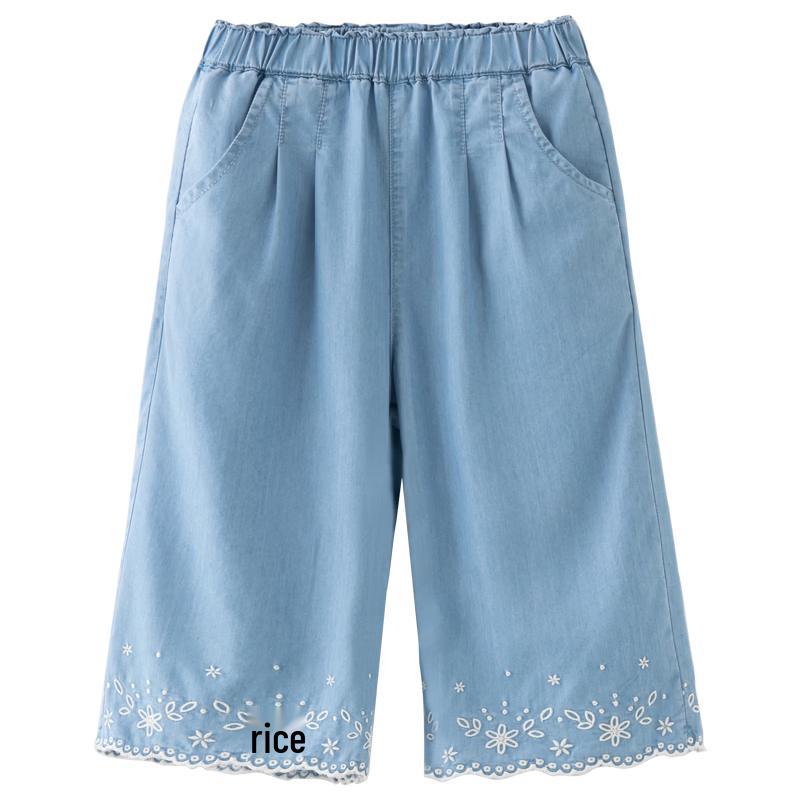 DAVE&BELLA Girls  Tencel Denim Wide-Leg Capri Pants 150cm
