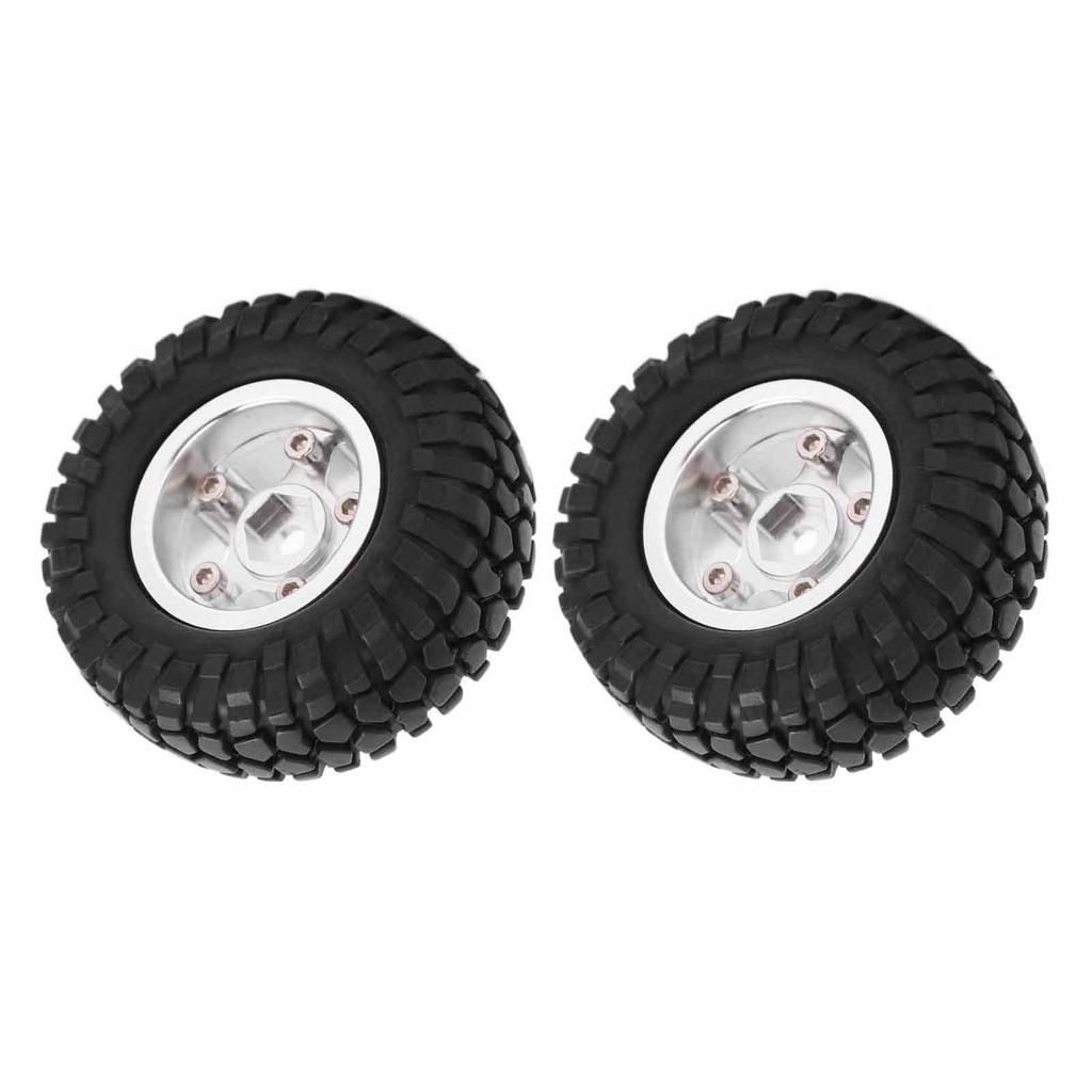 2Pcs RC Wheels Metal Remote Control Car Tires Replacement Parts for   SCX24 90081