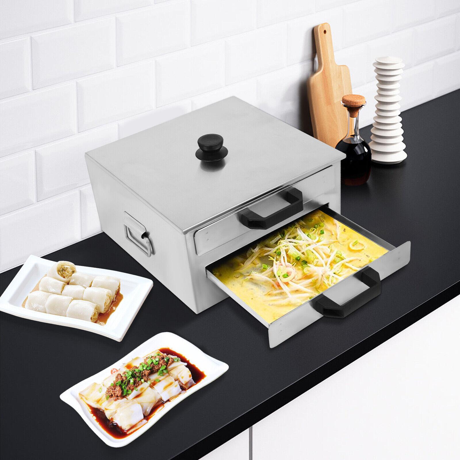 

2 Layer Cantonese Rice Noodle Roll Machine for Home Breakfast 304 Stainless Steel Steamer with Extra Drawer Scraper United States