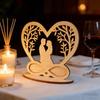 Heart,shaped Wooden Hollowed,out Couple Display Stand, Eternal Love Tabletop Decoration, Gift For Valentine's Day