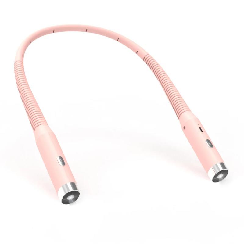 

Rechargeable Neck Reading Light Flexible Bendable Hands Free Book Light Long Lasting for Reading Camping Travel Knitting Crafts рожевий