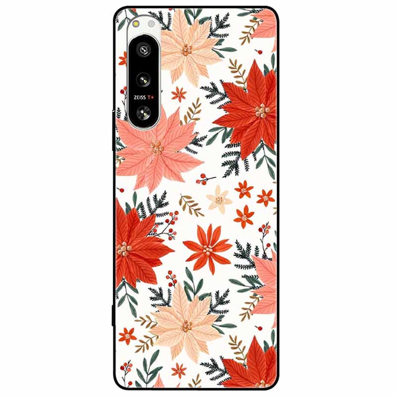 For Sony Xperia 5 IV / 1 IV Case 10IV Soft Silicone Flower Phone Back Cases For Sony Xperia 10 IV V Cover 5IV TPU Bumpers 10V