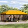 Pavilion with Side Walls 6 X 3 M Yellow Polyester and Steel 190 G M²