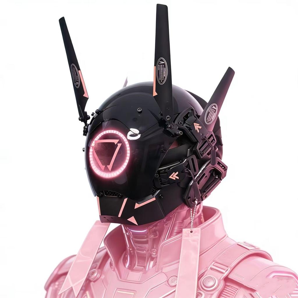 Cyberpunk Commander COS Helmet, Mechanical Armor, Technological Bar Gathering led Mask, Robot Mask