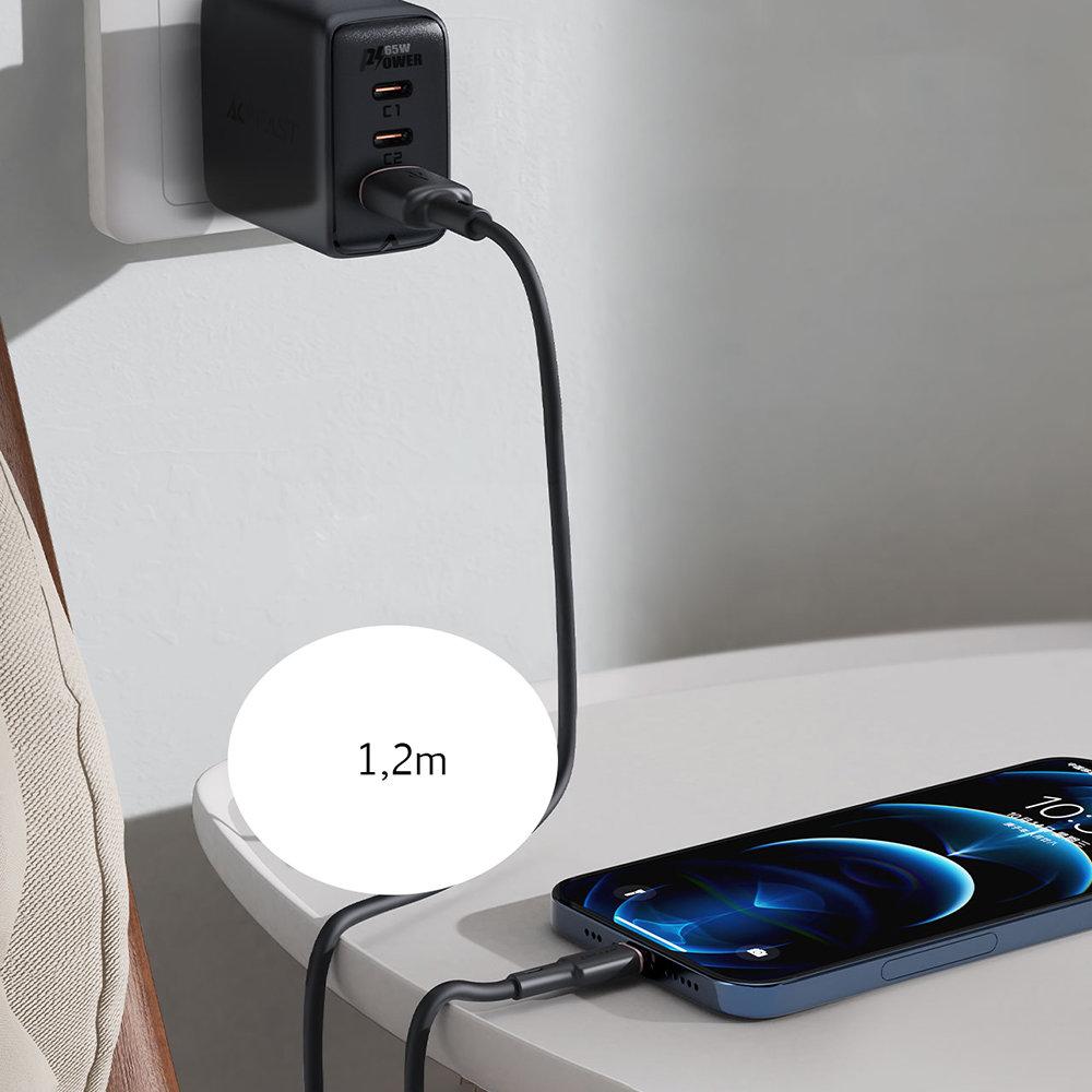 Cable for iPhone MFI USB - Lightning 2.4A 1.2m Black