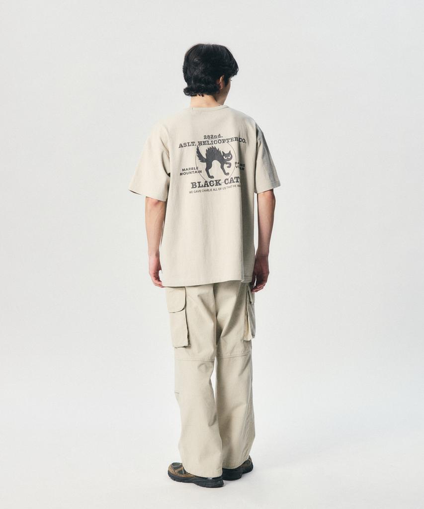 ESPIONAGE Black Cats Heavyweight Pocket Tee Sand