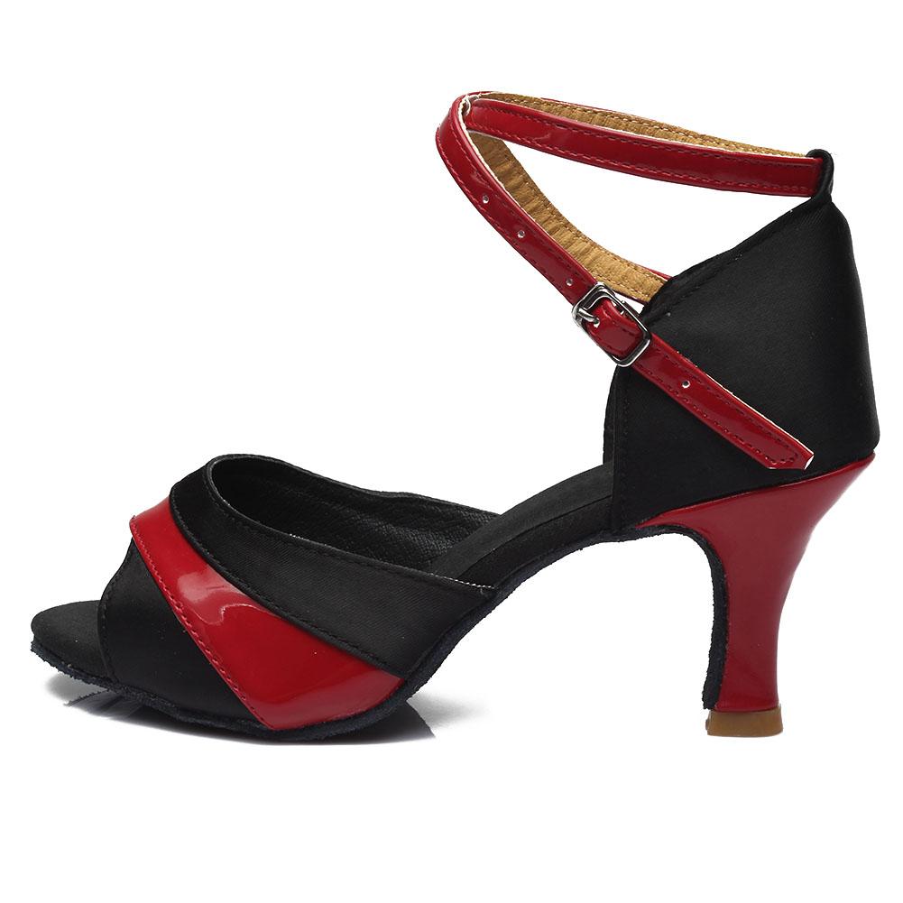 

Женская обувь для латинских танцев для девочек, обувь для танцев сальсы на каблуке 7 см 41 красный