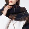 ONSZ Wool Cashmere Check and Logo Color Block Reversible Muffler