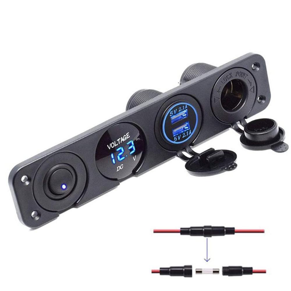 4 In 1 Car Charging Inline Four Hole Car Charging Pressure Mother Seat Switch
