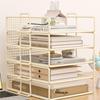 Cream Metal Desktop File Rack & Bookend Organizer for A3/A4 Documents