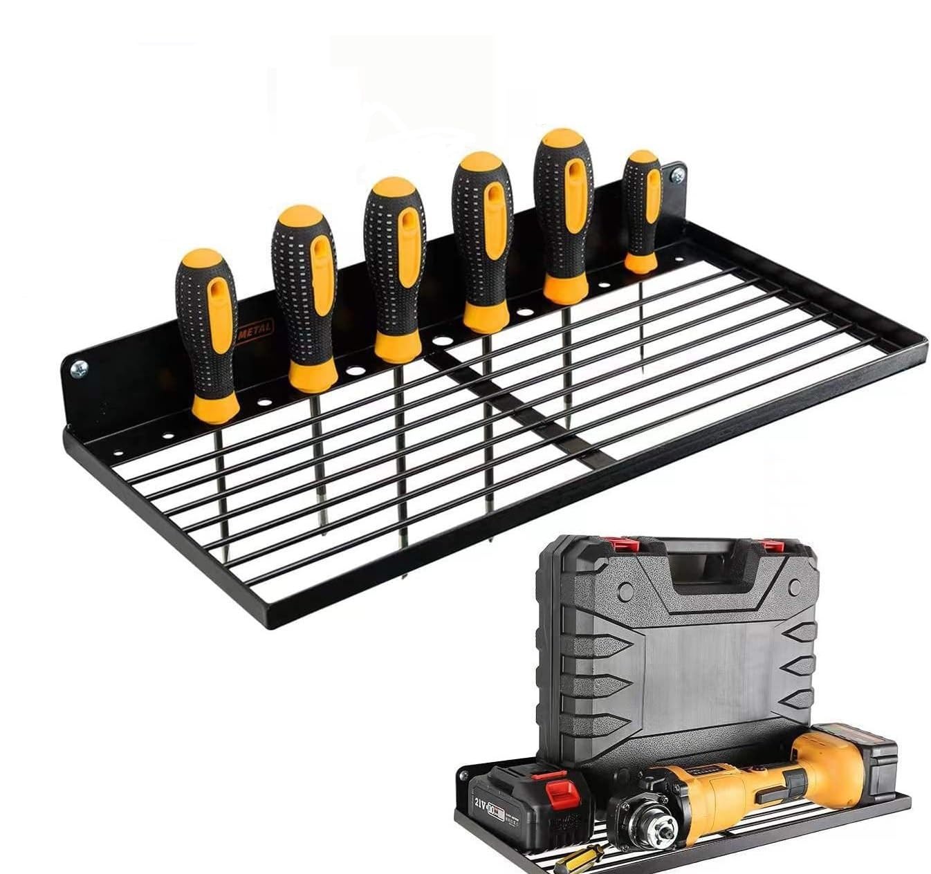 

siawadeky Power Tool Storage Power Tool Storage Multifunctional Electric Drill Power Tool Tool Shelf for or Shed Cabinet, Wall-Mounted Rack,