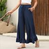 New Summer Leaf-Patterned Women's Nine-Tenths Pants, Thin Loose Casual Home Pants, Wearable Outdoors
