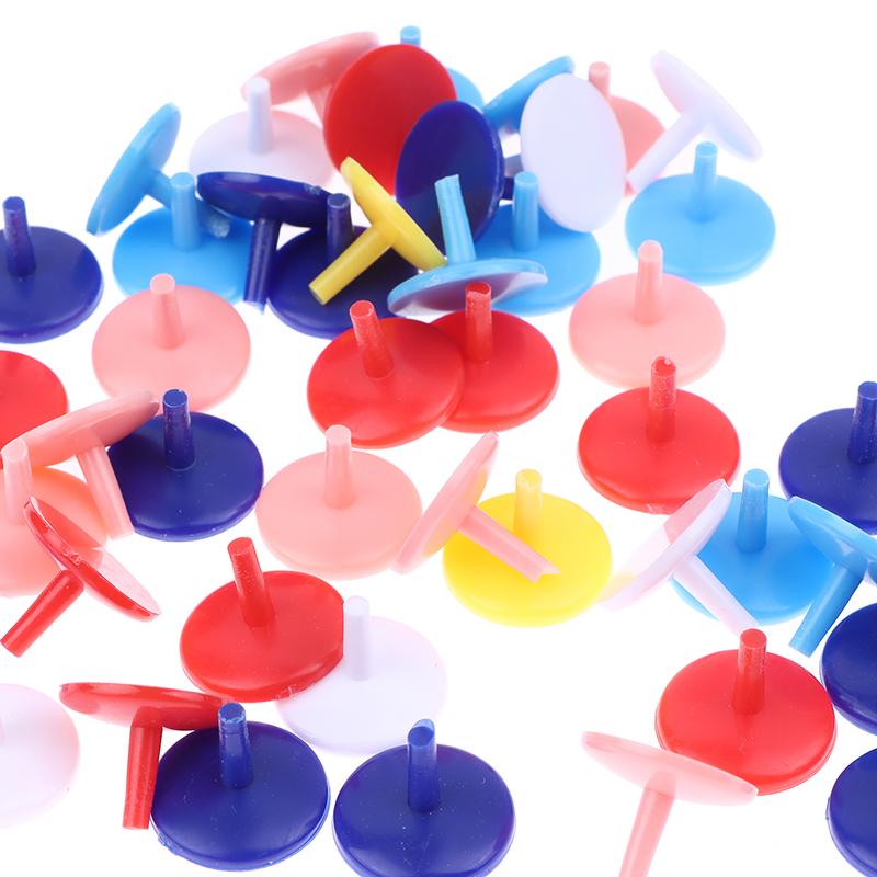 50 Pcs/Pack Golf Ball Mark Portable Round Shaped Plastic Flat Golf Ball Position Markers Random Color Golf Accessories