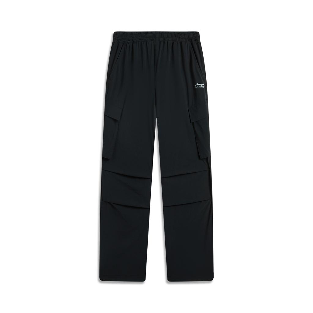 Li Ning Fitness Series Solid Color Mid Waist Ice Silk Quick Dry Cool Comfortable Versatile Breathable Straight Leg Sports Long Pants AYKV226-1