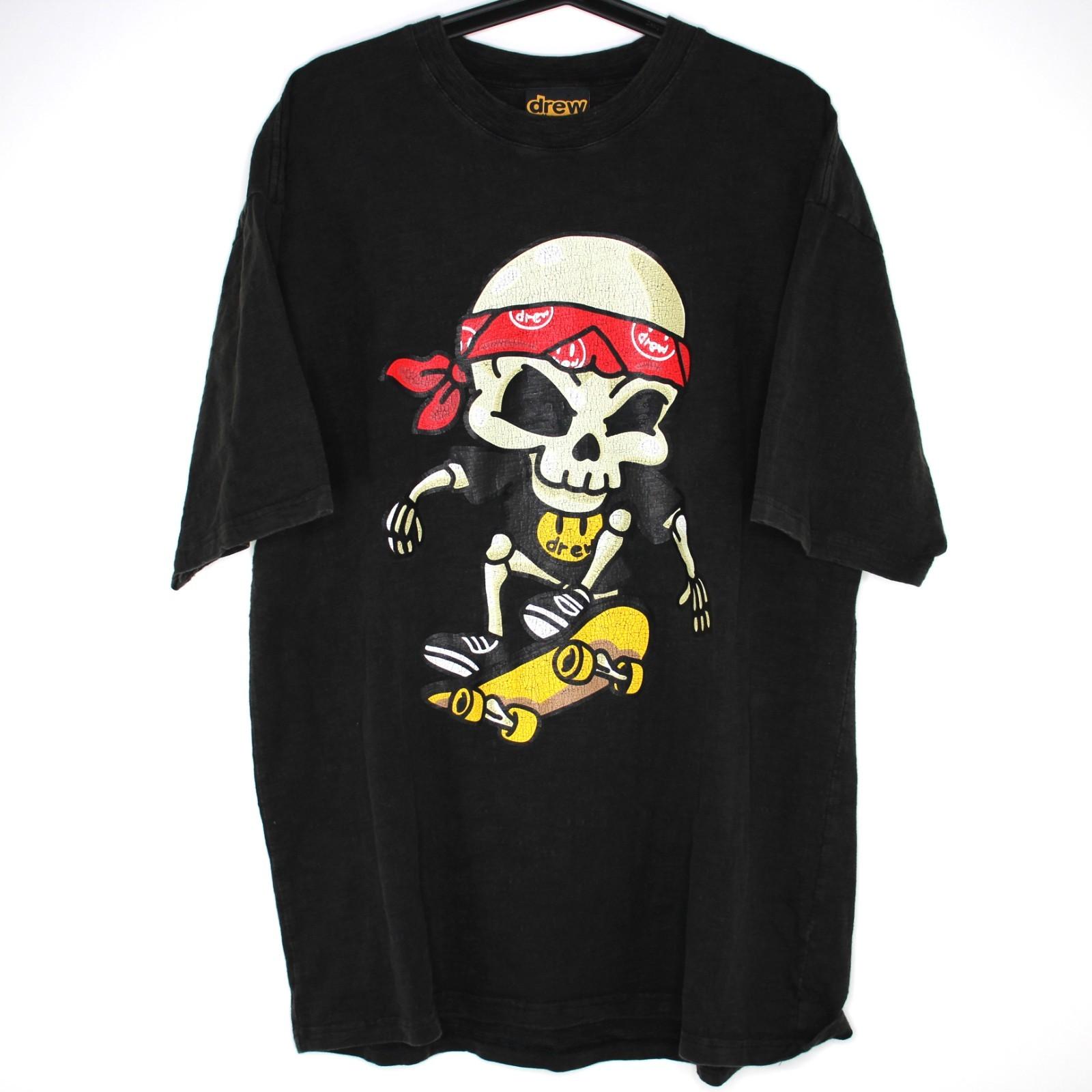 Drew House Mens Large Oversized Hearty Vintage Skull Skater Tee T-Shirt H892 S разноцветный