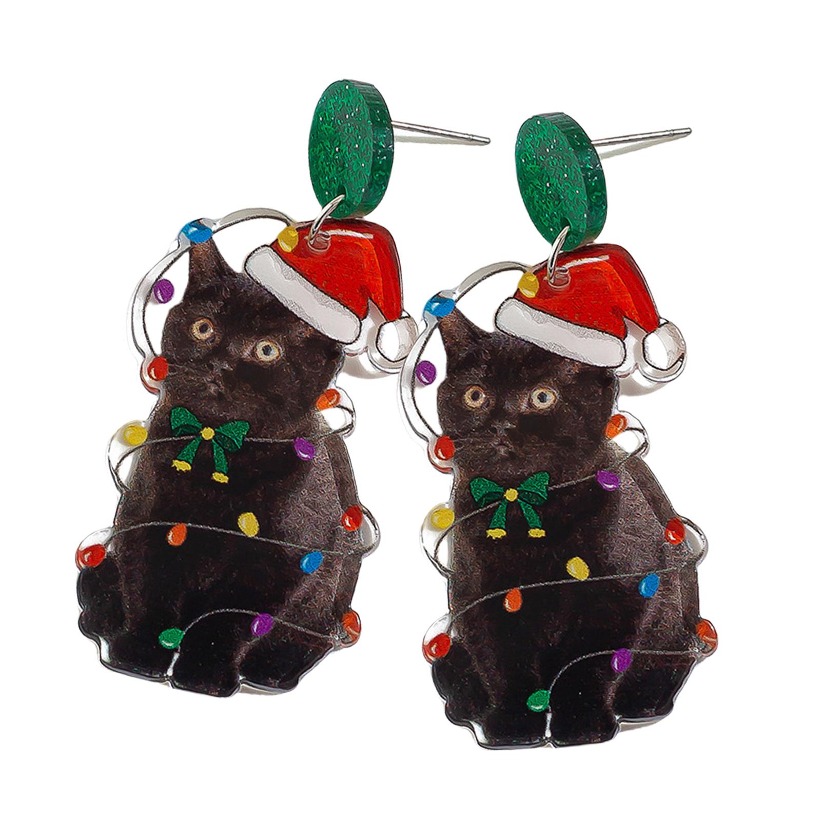 

Рождественские серьги-кисточки, акриловая текстура, фестивальные украшения, модные серьги-подвески, подарок для женщин и девушек 2