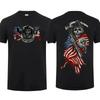 Sons of Anarchy USA Flag Skull Reaper Shirt Biker Motorcycle Tee
