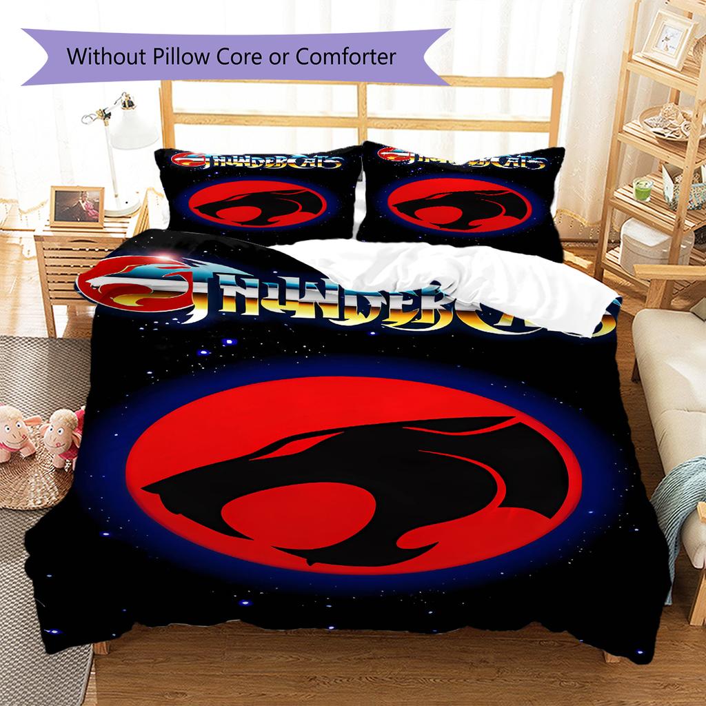 H260212ThunderCats Pattern Bedding,Quilt Set Quilt Cover Pillowcase Home Birthday Gift (1 * duvet cover + 2 * pillowcase, without core)