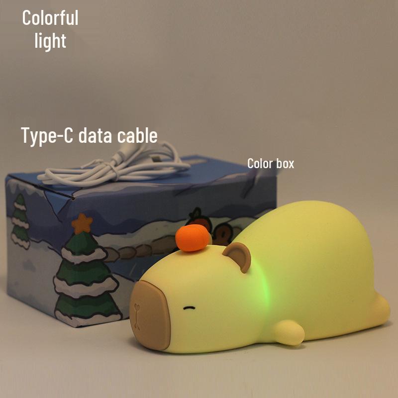 Capybara Silicone Night Light: Color-Changing Bedside Lamp & Sleep Companion
