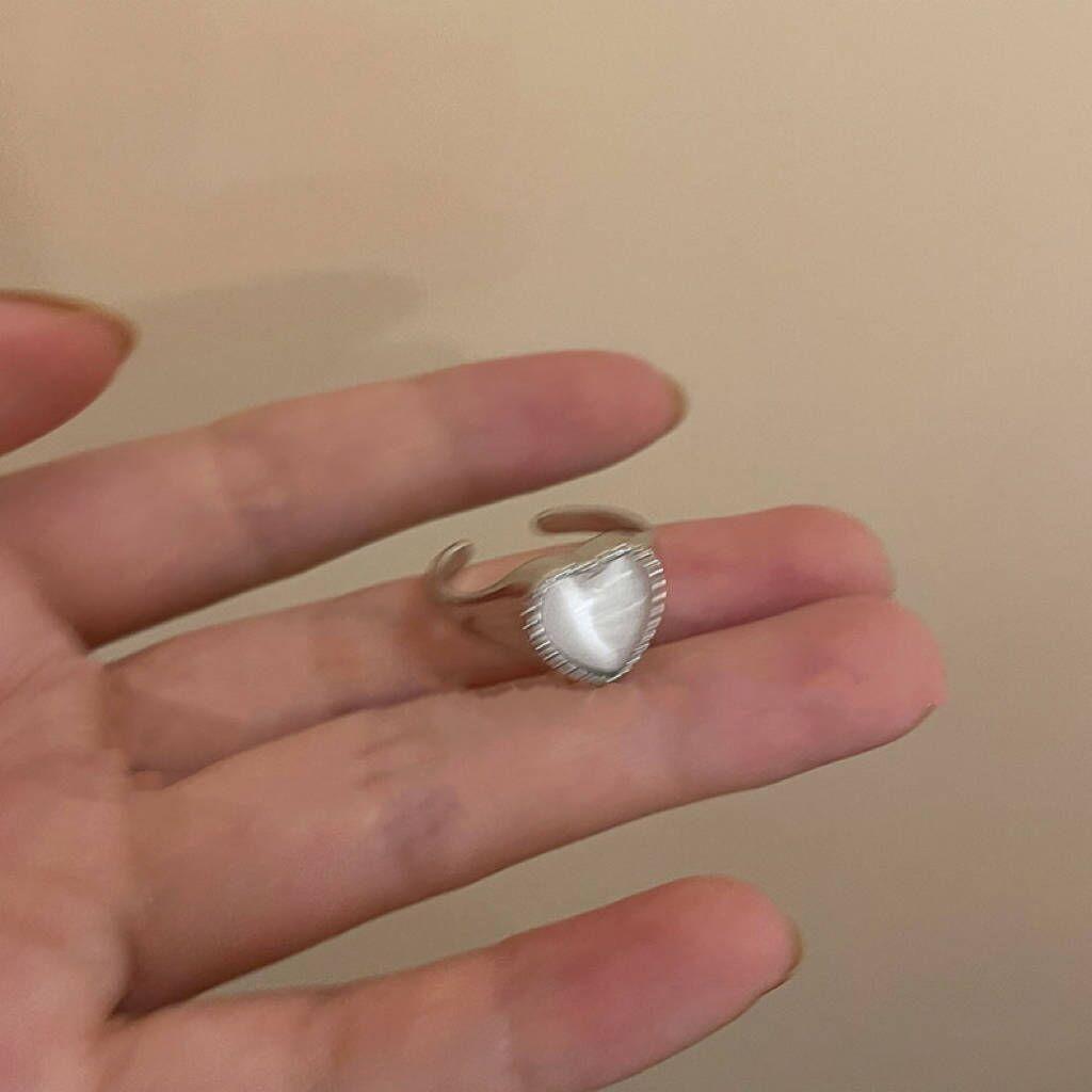 

Кольцо Bow Love Moonstone Open Ring для женщин, летнее, нишевое, дизайн, кольцо на указательный палец, модное, индивидуальное, регулируемое кольцо One Size
