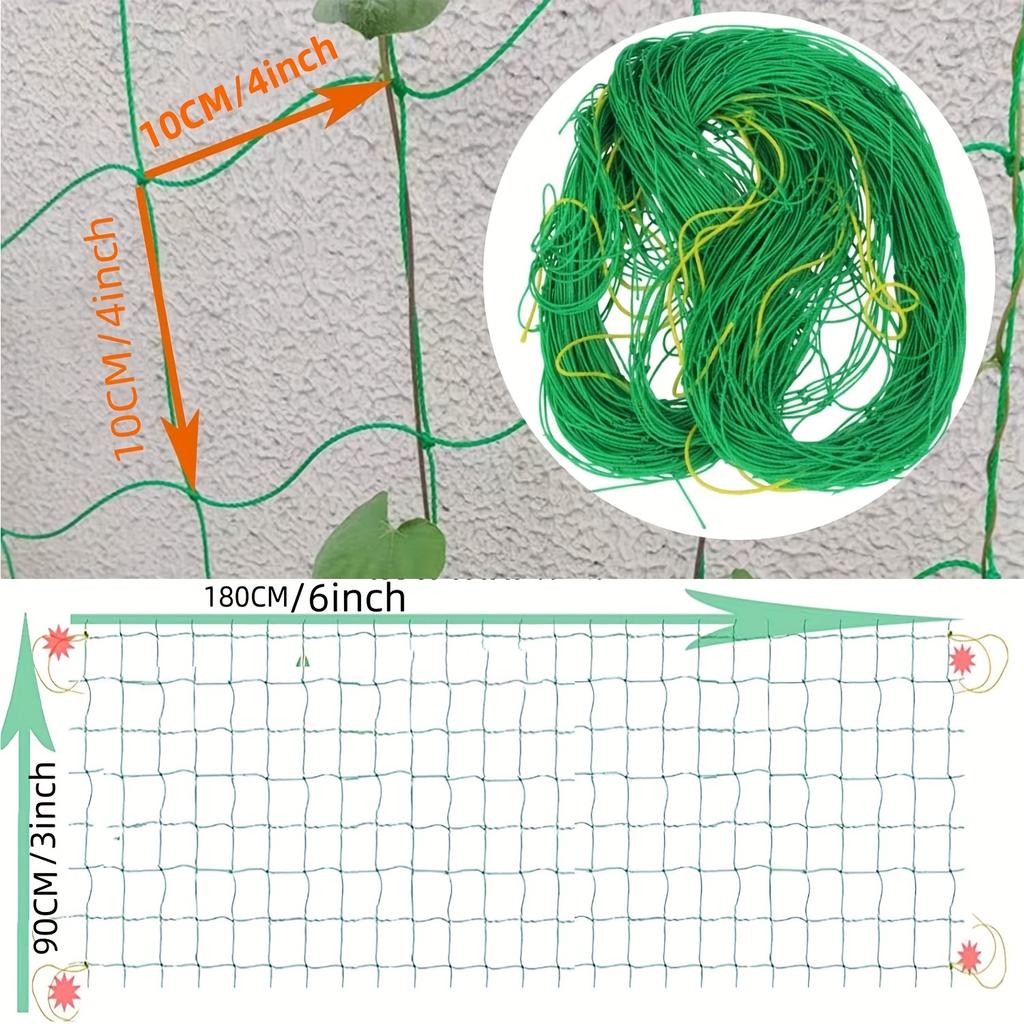 2 Stück Hochbelastbares Garten-Ranknetz | Flexibler grüner Stützrahmen für Kletterpflanzen, Gurken, Tomaten & Weintrauben (90cm x 180cm)