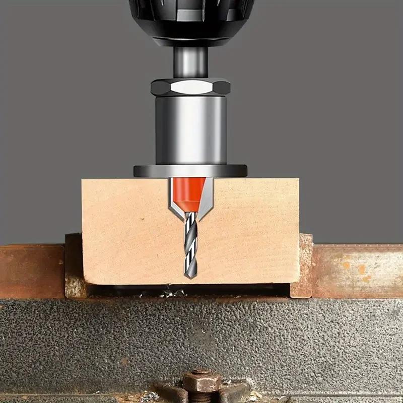 Adjustable Countersink Drill Bit Set with 8mm Shank - 2.8-4mm Sizes for Screw Heads (Durable, Quick-Release)