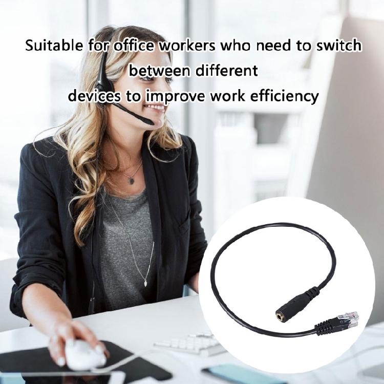 Office Headsets Conversion Cable RJ9 To 3.5mm Adapter Plug And Play Function Durability PVC Coating Enhances Voice Clarity