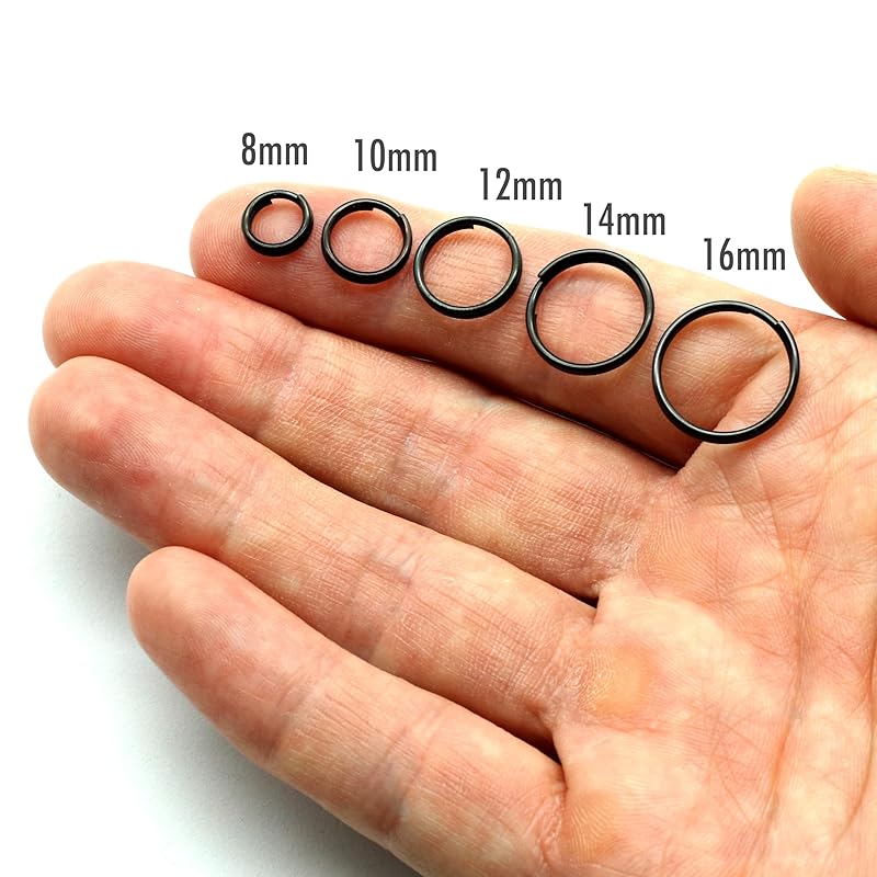 [TUNUKE] titanium Ti ring key ring key ring key hook carabiner Metal fittings lightweight Does not rust high strength (10mm, R black)