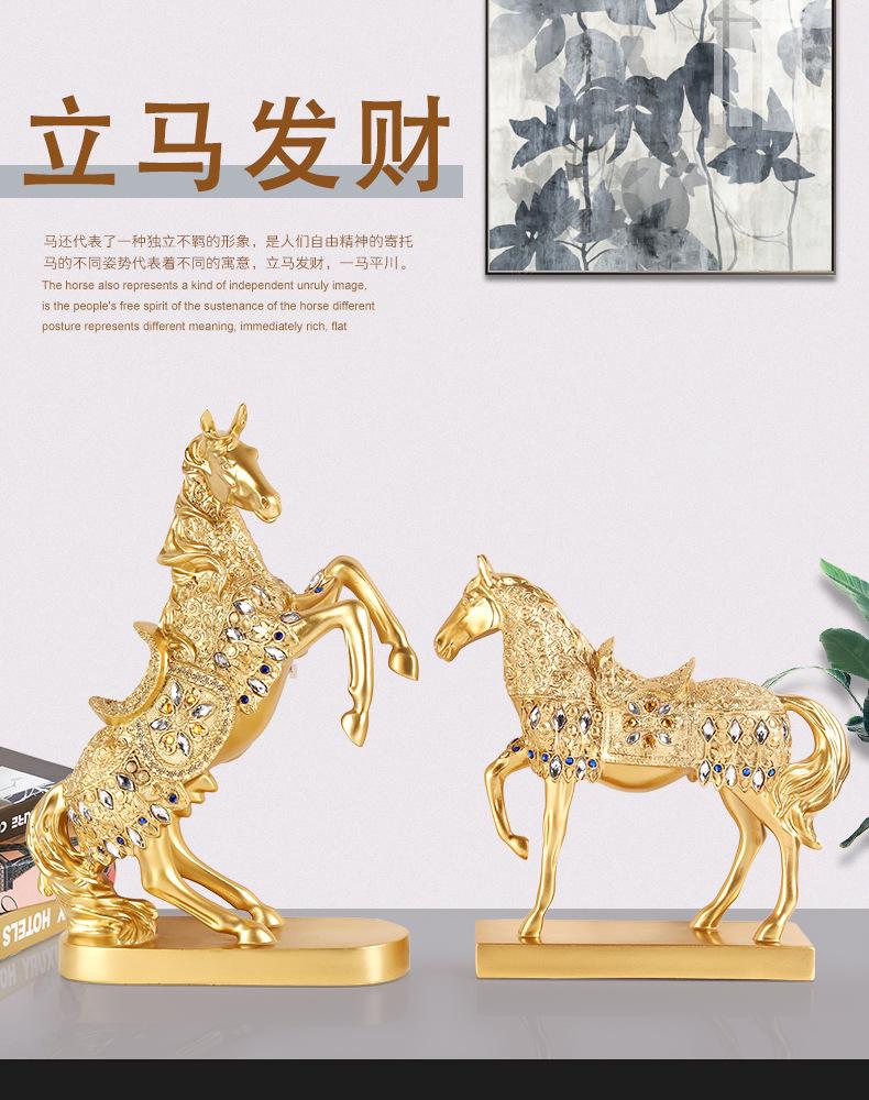 Chinesische Heimdeko Pferdestatue Sofortiger Reichtum Erfolg Sieg Eingangsbereich Barschrank Ornament Neujahrsgeschenk für Geschäftsbüro