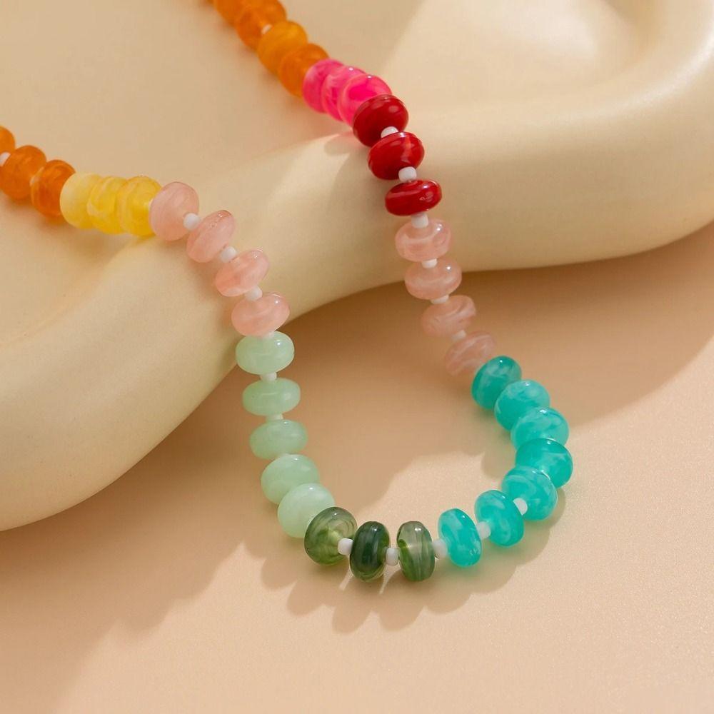 Acrylic Beads Choker Necklace Bohemian Neck Jewelry Fashion Bead Collarbone Chain  Gift