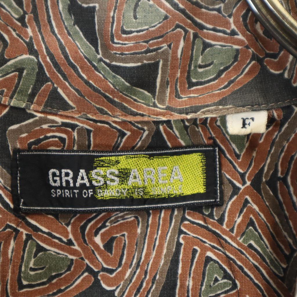 GRASS AREA Overall handle Short sleeve Open collar shirt F Gray Men's Used