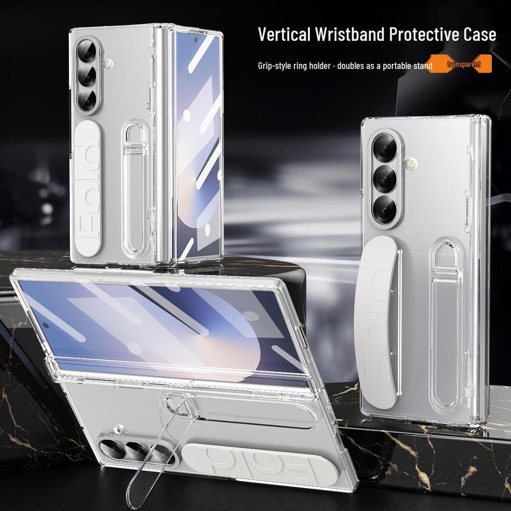 Samsung Z Fold7 Phone Case with Wristband, Pen Slot, Hinge Cover, and Screen Protection