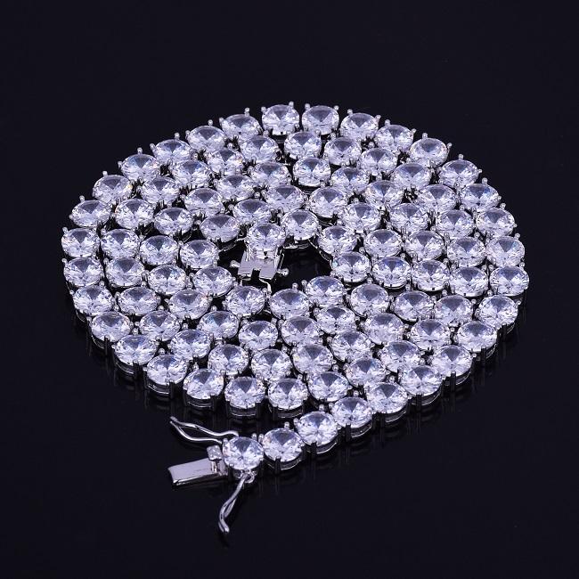 Tennis Chain Men Necklace Real Gold Plated Hip Hop Rock Street Jewelry Iced Out Charms