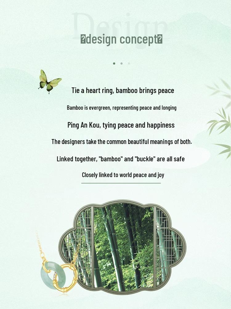 2024 Sterling Silver Bamboo Necklace with Jade Pendant - Elegant Women's Gift for Birthdays & Christmas