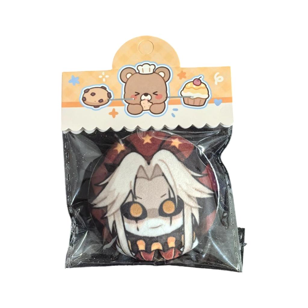 Plush Jester Character Badge Soft Stuffed Harlequin Pin Accessory for Collectors and Display Suitable for Various Uses
