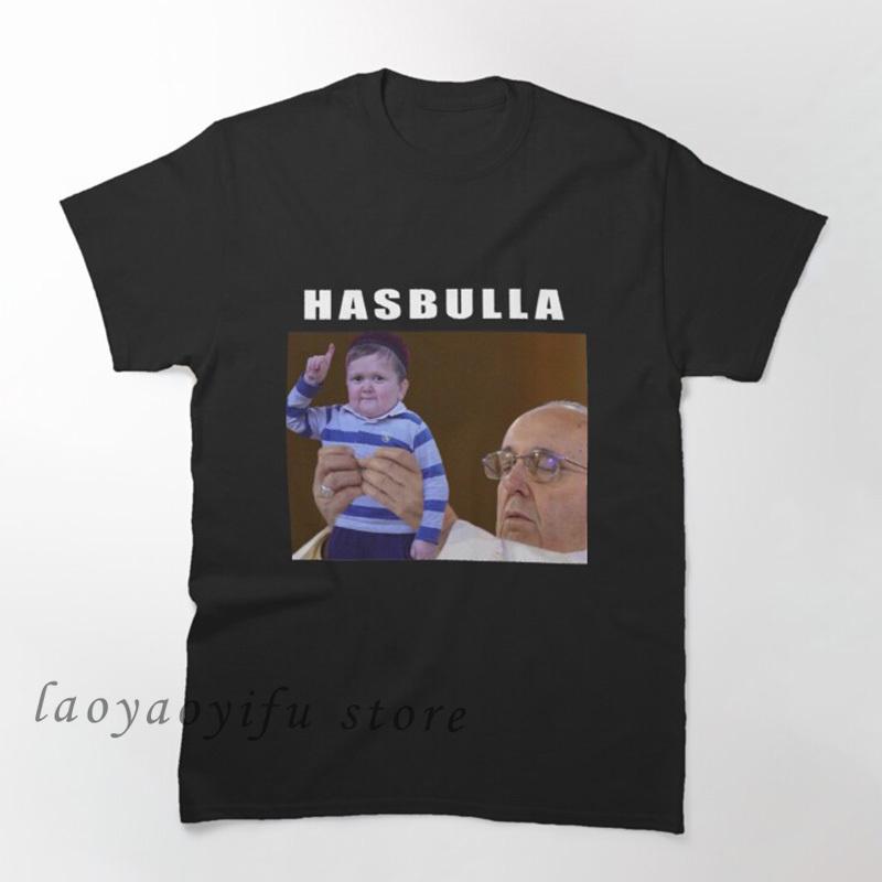 Classic Hasbulla Fighting Meme TShirt Mini Khabib Blogger Top Funny Graphic T Shirts Unisex Polyester Tee Kawaii Clothing Custom