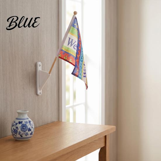 Plastic Flag Stand Mini Stick Holder with Screws, Wall Mount Pole America Holder, Small Display Bracket for Classrooms Offices Shops Portable