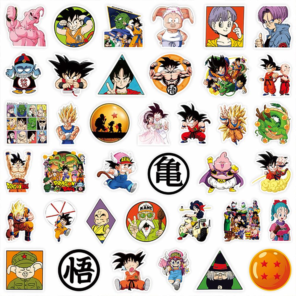 10/30/82pcs Cool Anime Dragon Ball Stickers Classic Manga Decals DIY Skateboard Luggage Guitar Son Goku Cartoon Graffiti Sticker