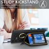 For Samsung Galaxy S25 Ultra Case Ring Holder Zipper Pocket Kickstand Leather Back Phone Cover with Shoulder Strap