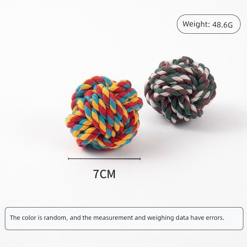 

Pet Supplies Bite-Resistant Cotton String Toy Molar Tooth Cleaning Rope Knot Ball Cat Dog Bite Rope Teddy Small Dog Toy Cotton rope ball (color random)