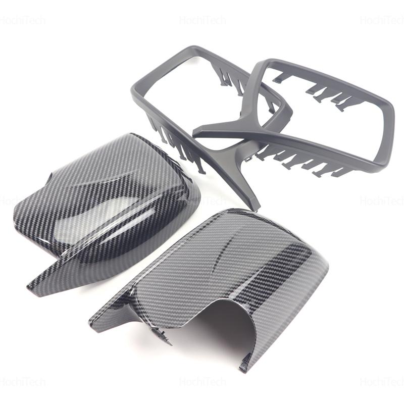 Bright Black Side Mirror Caps for BMW X3 X 3 E83 2003-2010 High Quality Replacement Style Carbon Fiber Mirror Cover with Tool