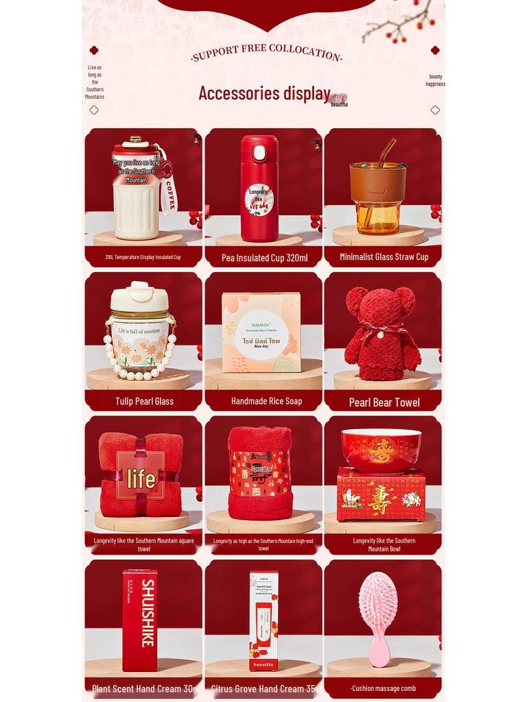 Elderly Birthday Celebration Gift Box: Perfect for 60th, 70th, 80th, 90th Birthdays and Longevity Parties.