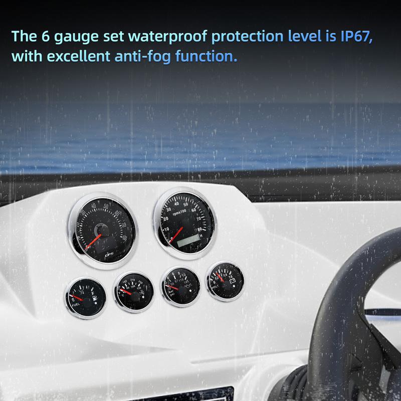 6 Gauge Set Digital GPS Speedometer Tachometer Fuel Gauge Water Temp Oil Pressure Voltmeter With Sensors For Boat Car Customized