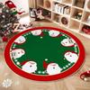 Reindeer Christmas Rug 2D Flat Printed Round Carpet Holiday Decor Christmas Doormat  Party